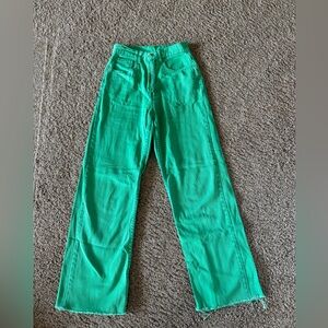 High waited green jeans